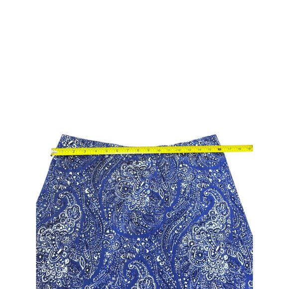Isaac Mizrahi Live! Womens Blue and White Paisley Print Skort - Picture 6 of 14
